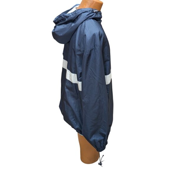 Disney World WDW Navy Blue Windbreaker Jacket Reflective Stripe Mickey Patch - Picture 4 of 9